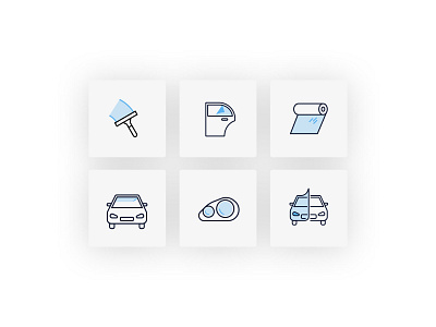 Car Accessories Icons design flat graphic design icons illustation illustrator monotone ui web design