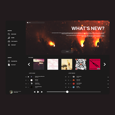 Dark UI /Media Player app branding dark graphic design music player ui web web design