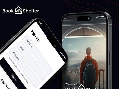 Traveling Mobile App UI Design app ui design bookmyshelter easybooking hotel booking app hotelbooking hotelfinder login signup mobile app ui seamlesstravel travelapp travellers app travelling app travelmadeeasy