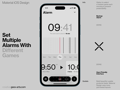 Alarm app book design illustration interface mobile news slide video