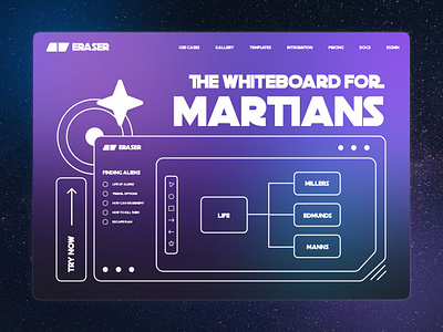 A White Board for Martians agency alien cosmos dashboard graphic design hero section interstellar landing landing page landingpage mars martian web web concept web landing website website concept website landing whiteboard workflow