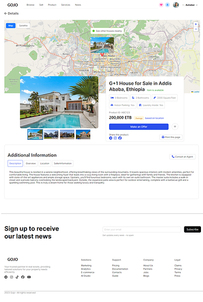 House sell details Page antd design details ethiopia map original react real estate ui