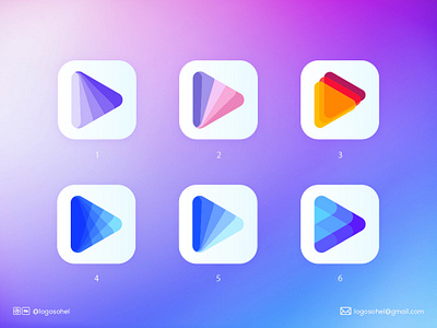 Some unused play logo marks of an old project app brand identity branding button clever illustration logo logo design logosohel mark modern logo music overlap overlaping platform play smark streaming ui ux