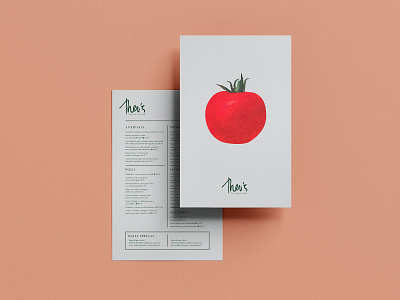 Theo's Italian Kitchen Menu Design graphic design print