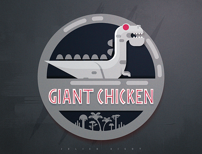 Giant Chicken Park 2d badge challenge children book design film flat illustration jurassic park logo vector warm up