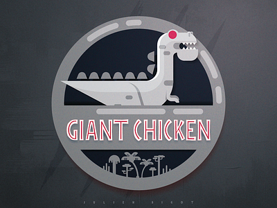 Giant Chicken Park 2d badge challenge children book design film flat illustration jurassic park logo vector warm up