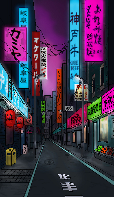 pixel art illustration photoshop pixel art street