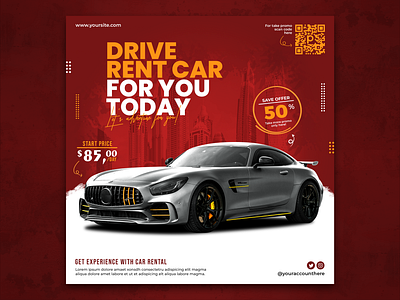 Car rental social media banner ads banner car offer rental social media