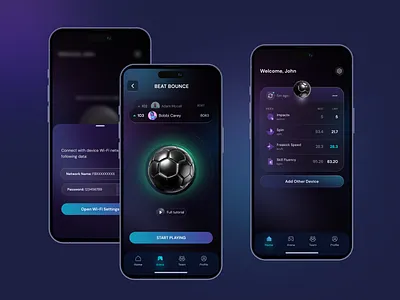 Sport Mobile App - Design Concept card design dark theme fitness app football gamigication interaction design live score mobile app navigation soccer sport app statistics training ui user experience user interface ux visual design