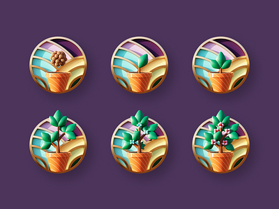 Final tiers badge - Color 3d app badge blender bonsai c4d design game gamification illustration japan leaves levels pin render seed shield tiers tree ui