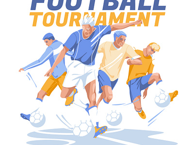 Football players ball character flat football game illustration match men people play score soccer sport team vector vector art
