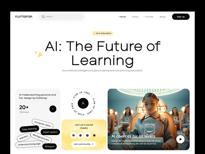 AI Website Design for Education ai education tools for teachers ai in online education ai powered learning platforms ai tutors ai website artificial intelligence education app education website educational educational ai software eps fluttertop landing page learning platform machine learning online course online education ps web webdesign