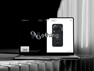 Nothing website redesign concept audio bw design designer earphones nothing phone ui ux web webdesign webdesigner website