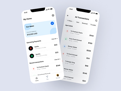 Transaction and Wallet App UI design figma product transaction ui ux