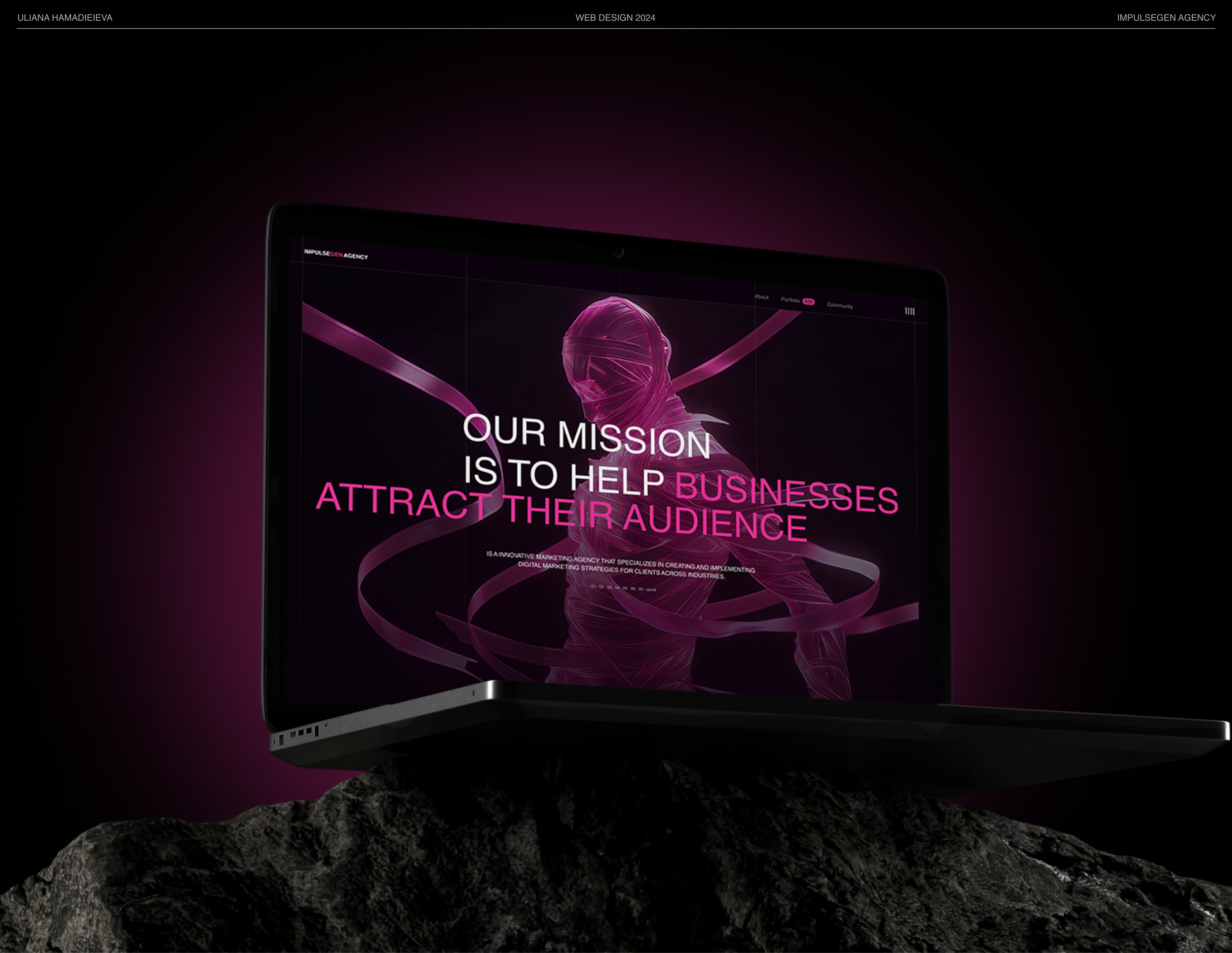 MARKETING AGENCY IMPULSEGEN agency landing marketing pink portfolio site ui web