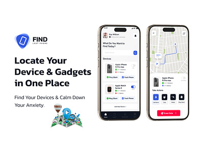 Find Lost Phone App app branding design graphic design illustration logo mobile app ui ui design ui ux
