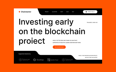 Chainstarter 筹款加密货币项目网站 ui