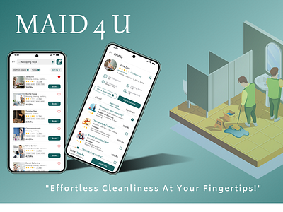 Maid Service App animation app brand branding case study design figma graphic design logo maid maid service mobile app motion graphics service ui user experience user interface ux