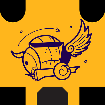 Nordling Chariot" Norwegian winged transport graphic design illustration vector