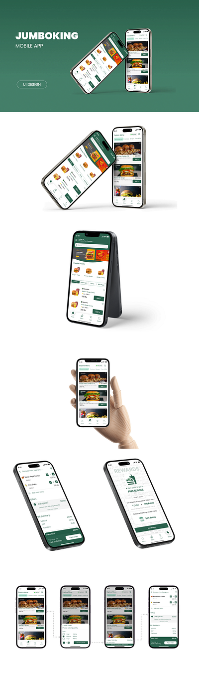 JumboKing Burger App 3d animation app branding burger case case study design fast food figma food graphic design mobile app motion graphics ui user experience user interface ux