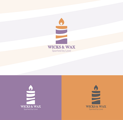 Wicks & Wax - family candle manufacture design graphic design logo vector