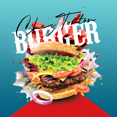 Chez Tonton Burger 3d animation branding graphic design logo motion graphics ui