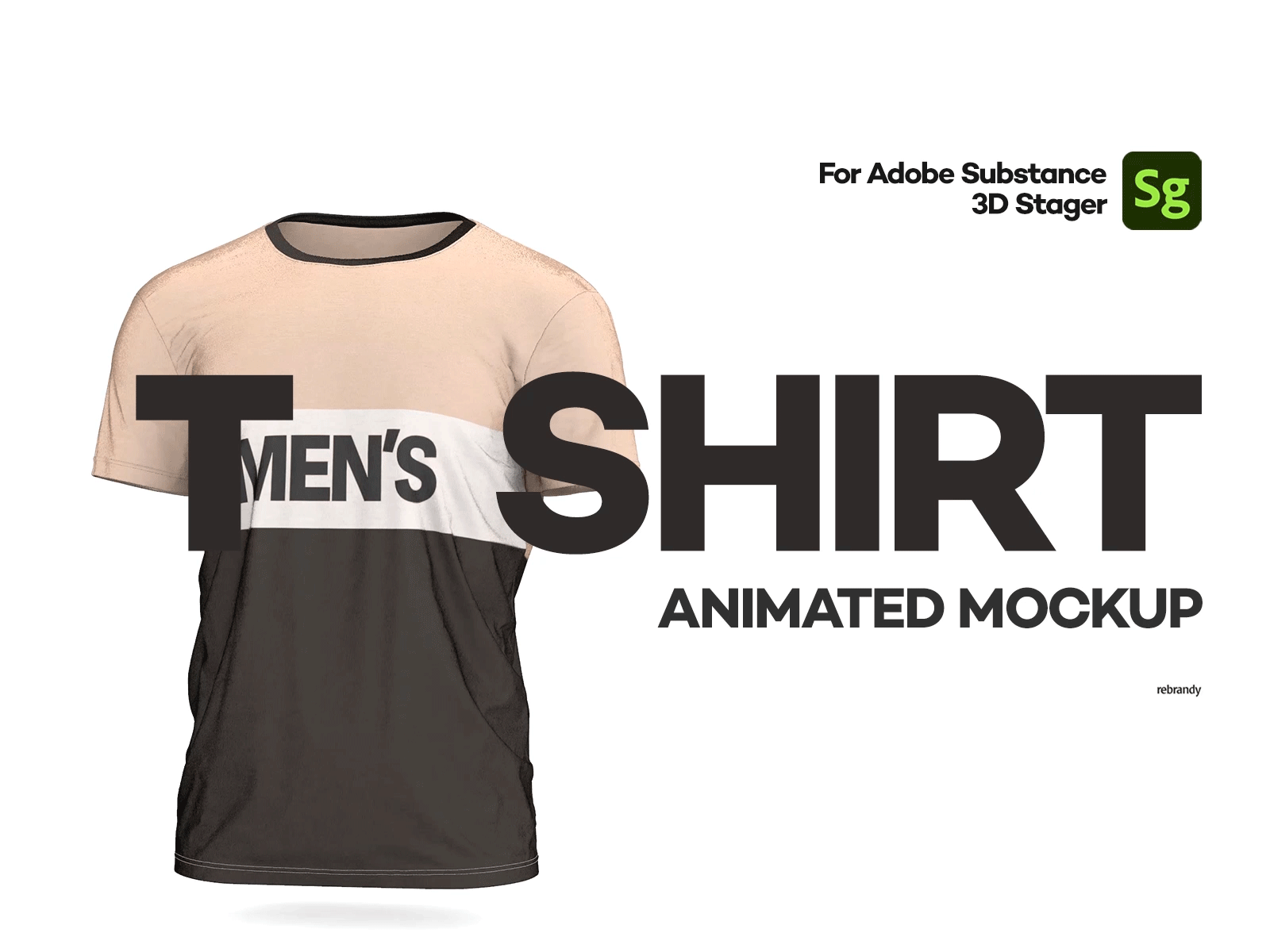 Men's T-shirt Animated Mockup - 3D Stager 360