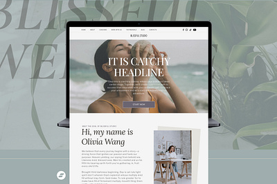 Blissful Editorial Minimal Showit Website Template | Coaching blog design customizable showit templates full webpage landing page minimal design service based business showit showit web showit website ui ui design ux web design web for coaches website website design website template website theme