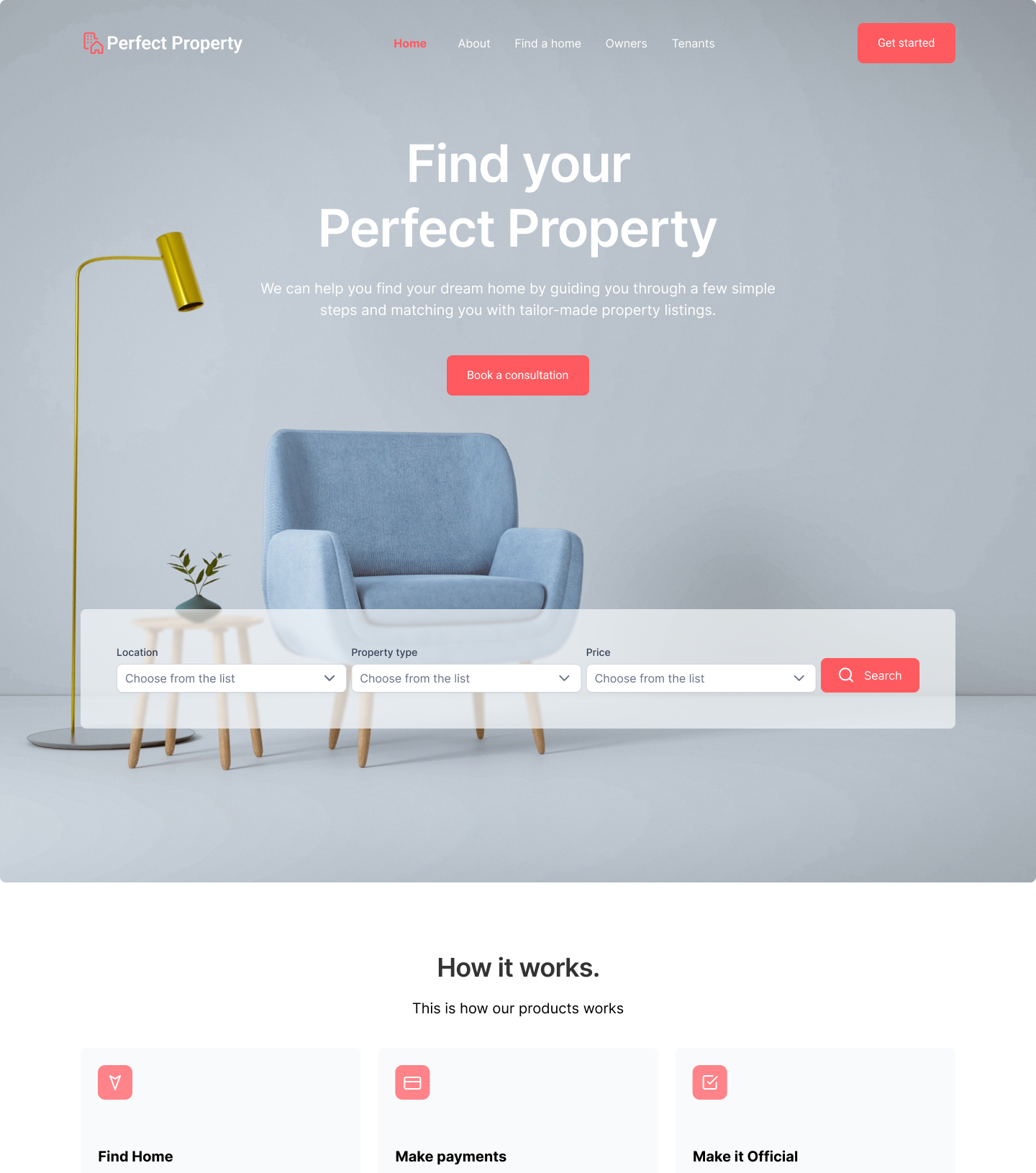 Example of Mordern Real State Website || Figma