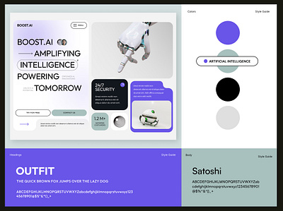 Artificial Intelligence Website Style Guide analytics app ui branding cards color theme design figma graphic design illustration logo styleguide ui