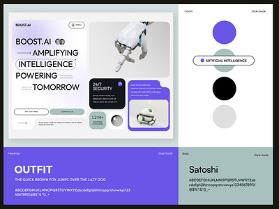 Artificial Intelligence Website Style Guide analytics app ui branding cards color theme design figma graphic design illustration logo styleguide ui