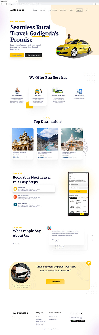 Gadigoda: Taxi App for Rural Area book branding car case study design dwsign figma gadi landing page now taxi transppot trending ui user experience user interface ux vehicle website