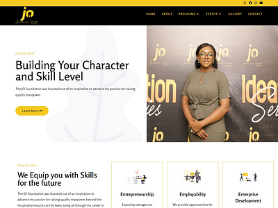 Justina Ovat Foundation branding elementor ui wordpress