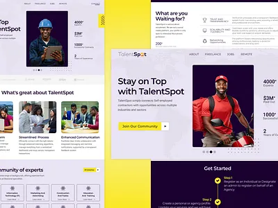 TalentSpot - Self-employed, graphic design landing page ui web design