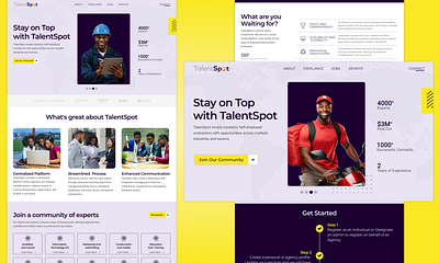 TalentSpot - Self-employed, graphic design landing page ui web design