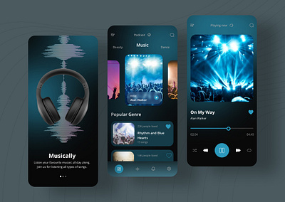 Music App analytics app ui branding cards design figma graphic design illustration logo music app ui ux