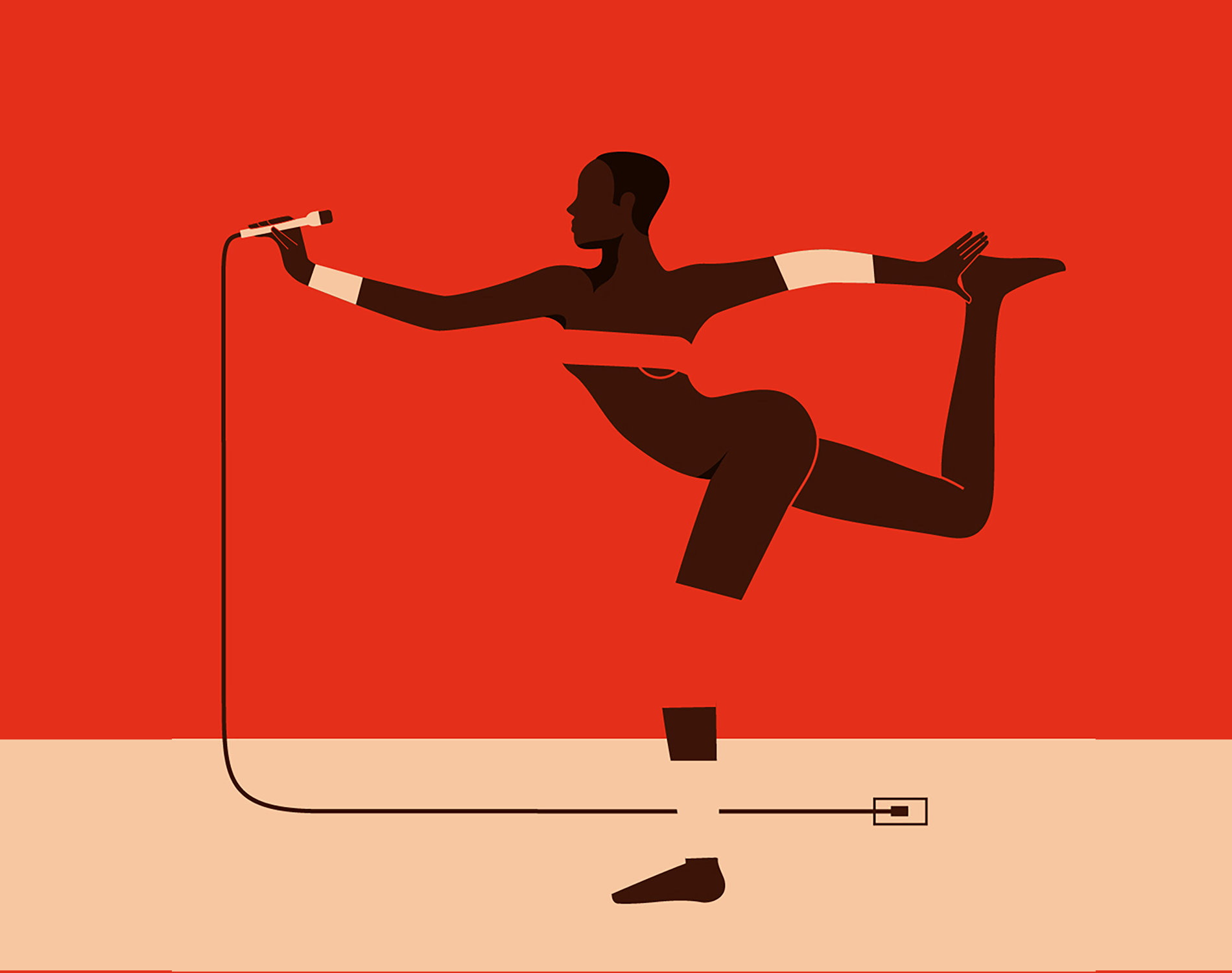 Grace art artist artwork character design empowerment female gig poster grace jones graphic design illustration label logo music musician poster power red vector woman