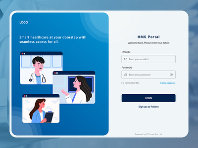 🌟 HMS Portal Login Screen Design 🌟 figma hms illustration onboarding uidesign uxdesign web