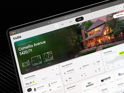 Trulia Real Estate - AI SaaS Dashboard admin ai ai app app app design b2b business crm dashboard design product design proptech real estate realestate saas software ui ux web web app