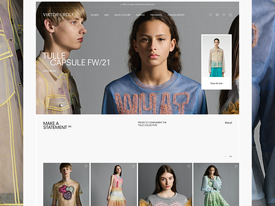 Viktor&Rolf e-com refresh brand refresh design e com fashion ui viktorrolf website