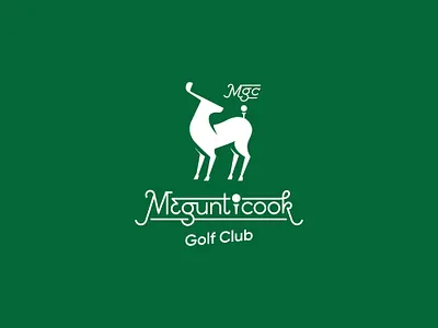 megunticook golf club branding brandmark deer golf golf club illustration lettering logo logotype wordmark