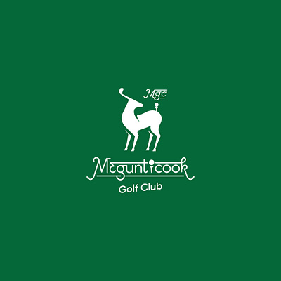 megunticook golf club branding brandmark deer golf golf club illustration lettering logo logotype wordmark