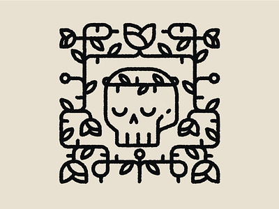 Skull&Flowers flowers graphic design icon illustration leaves line logo ornament skull tropical