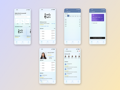 Salon Appointment Booking App app design beauty booking app booking system mobile app mobile design