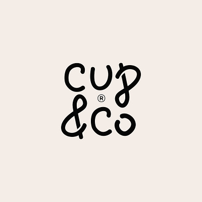 cup & co ampersand branding brandmark cafe coffee design lettering logo logotype quircky wordmark