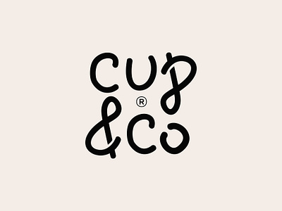 cup & co ampersand branding brandmark cafe coffee design lettering logo logotype quircky wordmark