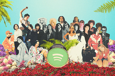The 1,000 Best Songs on Spotify adobe adobe photoshop beatles collage collage art design editorial editorial design graphic design music photoshop retro spotify textures the beatles thumbnail vintage