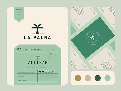 La Palma Branding & Packaging Design artisan coffee branding coffee label design coffee packaging craft roasted custom typography elegant design espresso italiano graphic design green palette la palma coffee minimalist design modern typography packaging design product branding product design small batch coffee specialty coffee vietnamese coffee visual identity