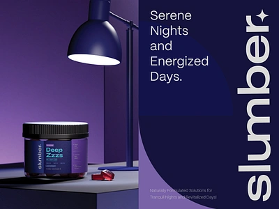 Slumber: Serene Nights Energized Days Supplement Branding Design aesthetic supplement design creative supplement promotion health product packaging health supplement branding melatonin supplement packaging modern supplement design natural sleep aid natural supplement branding product launch supplement rejuvenating sleep supplement relaxing sleep supplement sleep aid design sleep quality supplement sleep supplement packaging slumber supplement design supplement marketing design supplement packaging design vitamins branding and packaging