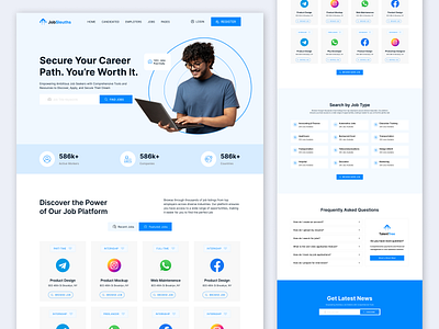 A Landing page For a Job Portal Agency career site job job portal agency job portal landing page job site job website landing page ui ui and ux ux